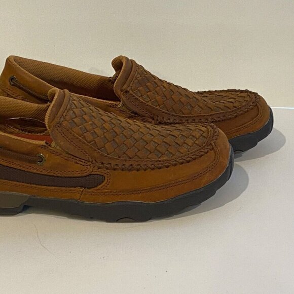 Twisted X Oiled Saddle Driving Moccasins Mens Size 7.5 Slip On Leather MDMS017 - Picture 6 of 11